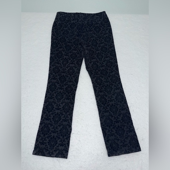 Charter Club Black Velvet low rise Damask Pants Pre-Owned Size 6 - Picture 6 of 7